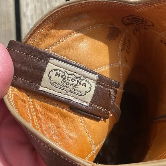 Nocona Boots Justin Western cowgirl leather brown pull on Boot size 6 1/2 - Picture 13 of 13